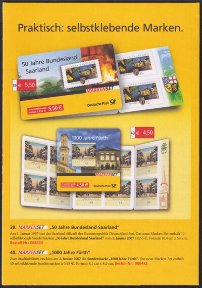 Bund MH 66 und MH 67 - Werbung Versandstelle (Din C5)